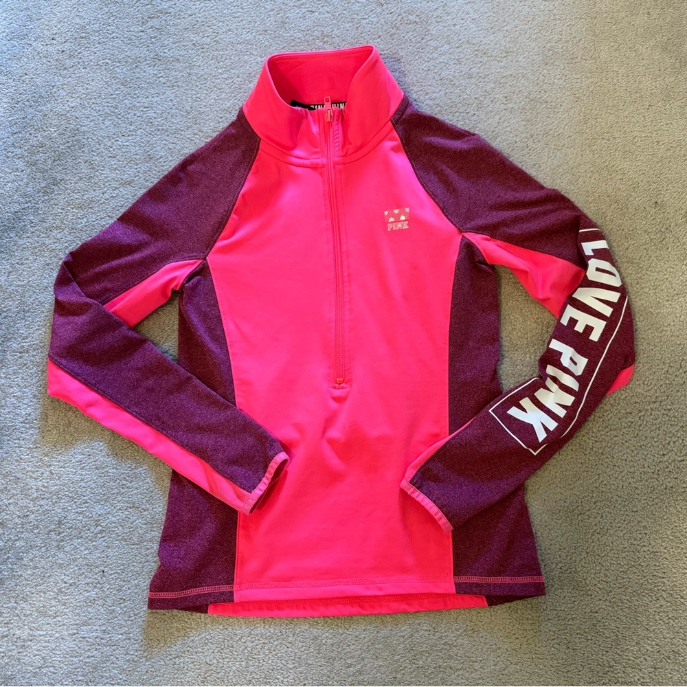 PINK half zip, xs.